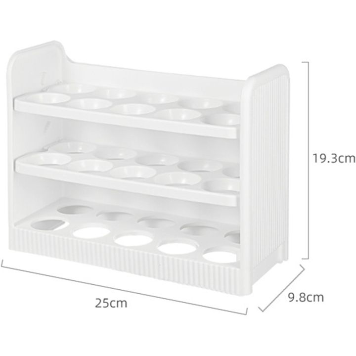 fridge-egg-holder-for-refrigerator-door-3-layer-flip-fridge-egg-tray-container-egg-container-for-refrigerator-white