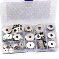 225pcs Large Flat Washers Set 304 Stainless Steel Big Plain Washers Gaskets M3 M4 M5 M6 M8 M10 M12 Metal Washers Fasteners Kit