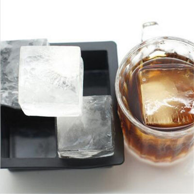 4หลุมบิ๊ก Cube จัมโบ้ขนาดใหญ่ซิลิโคนก้อนน้ำแข็งถาดสี่เหลี่ยมแม่พิมพ์แม่พิมพ์ก้อนน้ำแข็งชงอุปกรณ์ครัว