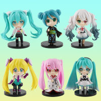 Q เวอร์ชั่น Hatsune ทำมือกิโมโนตุ๊กตา Hatsune Miku แฟชั่นโมเดลของเล่นตกแต่งสไตล์ญี่ปุ่นสองมิติ pvc~