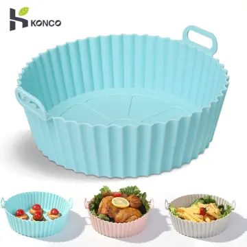 Silicone Pot for Airfryer Reusable Air Fryer Accessories Baking Basket  Pizza Plate Grill Pot Kitchen Cake Cooking Baking Tools