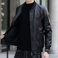 Men Clothes Jacket  New Autumn And Winter Short Leather Casual Warm Leather Jacket lj