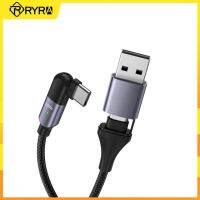 RYRA สายเคเบิลชนิดหมุน USB ชนิด C เหมาะสำหรับ Huawei เหมาะสำหรับ Xiaomi เหมาะสำหรับ5A Samsung ชาร์จเร็ว USB-C สายเคเบิลและตัวแปลงข้อมูลสายโทรศัพท์ชนิด C 180องศามือถือ