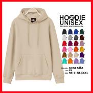 Áo Khoác Nỉ Bông Hoodie Trơn Unisex 2T Store - Nón May Đắp 2 Lớp