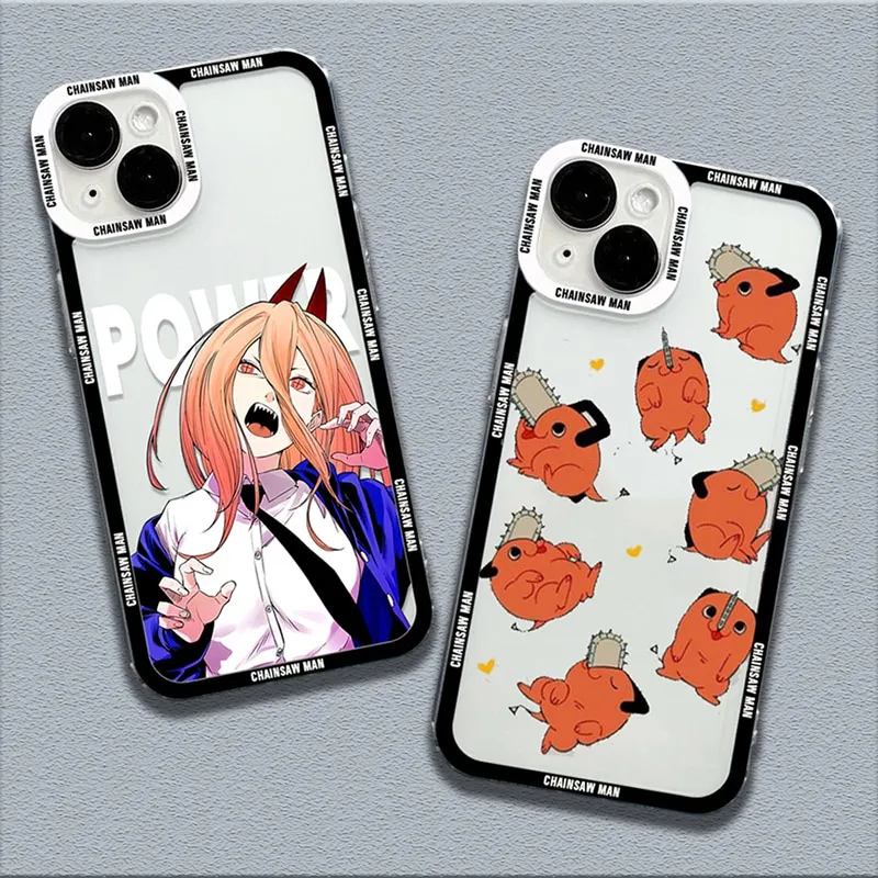 Em promoção! Makima Motosserra Homem Anime Japonês Tpu Macio Vidro Telefone  De Caso Para O Iphone Se 6s 7 8 14 Plus X Xr Xs 11 12 13 14 Mini Pro Max.