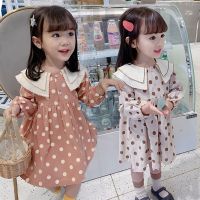 【Ladies shop】2 7 YearsPolka Dot2021 SpringLong SleeveGown ClothingBabyDresses Children Clothes