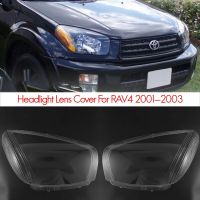 สำหรับโตโยต้า Rav4 2002 2003ฝาครอบไฟหน้ารถด้านข้างโคมไฟหลอดไฟหน้าเปลือกโป๊ะไฟแบบโปร่งใสเลนส์แก้ว