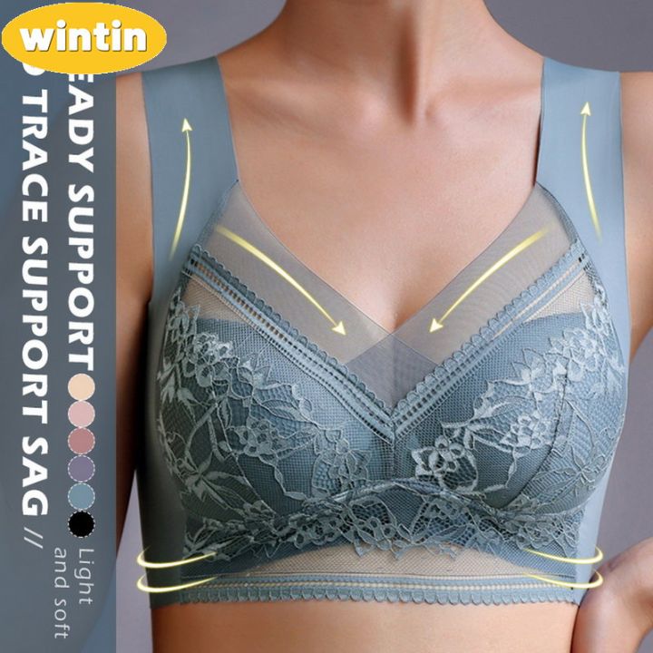 Wintin Seamless Women's Bras Large Size Top Support Show Small Comfortable  No Steel Ring Underwear Yoga Fitness Sleep Vest Breathing Wide Shoulder  Strap Bras