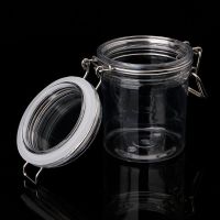 500ML Plastic Round Clip Top Storage Jar With Airtight Seal Lid Kitchen Food Container Tableware Preserving Cosmetic Cream