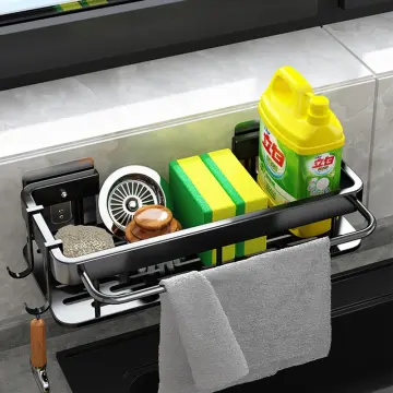 Kitchen Sink Aluminum Storage Organizer Stainless Steel Sponge