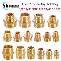 Brass Pipe Hex Nipple Fitting 1/8" 1/4" 3/8" 1/2" 3/4" 1" BSP Male Thread Quick Adapter Coupler Connector for Water Oil Gas Pipe Fittings  Accessories