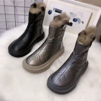 Cotton-padded shoes Winter fashion leisure warm warm down cloth rabbit hair short tube snow boots for women