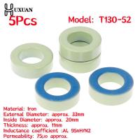 5Pcs 33*20*11mm T130-52 Iron Ferrite Toroid Cores Blue Green Ring For Inductors Iron Powder Core Electrical Circuitry Parts