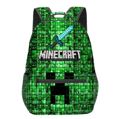 [In stock] ข้ามพรมแดนใหม่ Minecraft Minecraft กระเป๋านักเรียนสำหรับนักเรียนชั้นประถมและมัธยมต้นกระเป๋าเป้เด็กกระเป๋าเป้สะพายหลังการ์ตูนอะนิเมะ