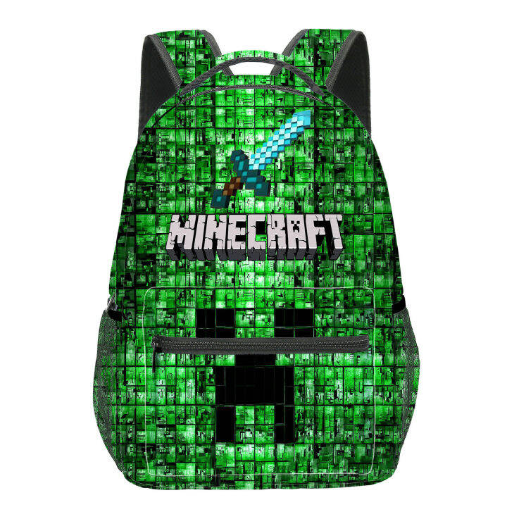 in-stock-ข้ามพรมแดนใหม่-minecraft-minecraft-กระเป๋านักเรียนสำหรับนักเรียนชั้นประถมและมัธยมต้นกระเป๋าเป้เด็กกระเป๋าเป้สะพายหลังการ์ตูนอะนิเมะ