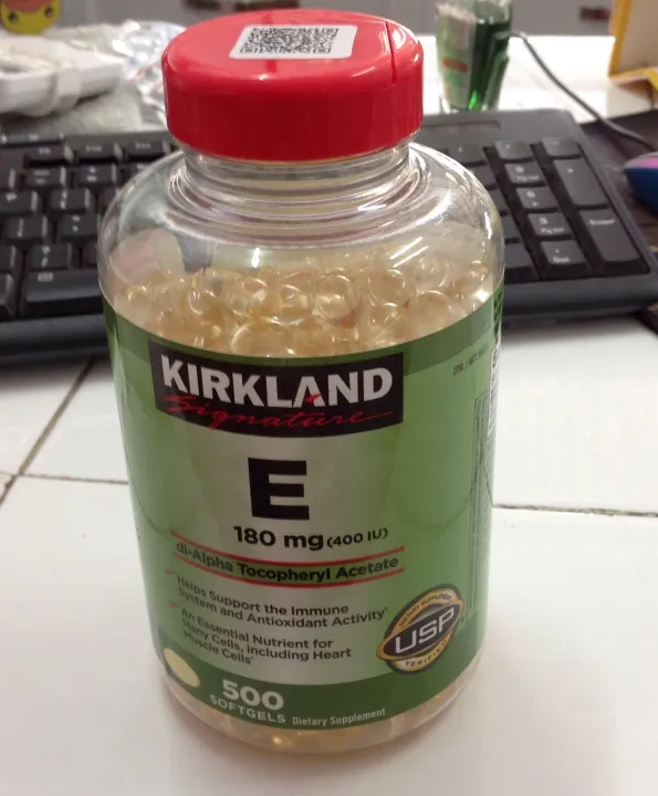 Viên Uống Vitamin E Kirkland Signature Vitamin E 400 IU 500 Viên. Date