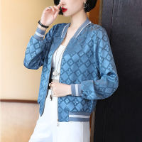 Satin Korean printing bomber jacket Women Fashion Casual slim big size cropped jacket Ladies streetwear spring full sleeve Caot