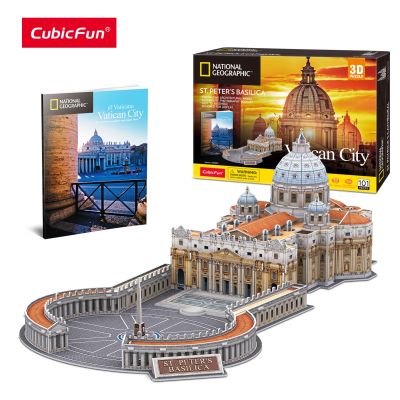 CubicFun 3D Puzzles National Geographic Vatican Model for Adults Kids Building Kits Traveller Booklet for Basilica di San Pietro
