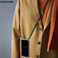 Lanyard Strap Cord Necklace Phone Case For Vivo X80 X70 X50 X30 X27 Pro X9S Plus S15E S12 S10 Silicone Shockproof Cover Fundas