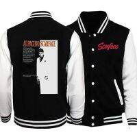 แจ็คเก็ตบอมเบอร์แจ็คเก็ตผู้ชายของแท้เสื้อสเวตเชิ้ต Jaket Baseball หนัง S-SCARFACE ใหม่เสื้อแจ็กเกอร์ผ้านิ่มพิมพ์ลายเสื้อกันหนาวมีฮู๊ดผ้าคอตตอนยอดนิยมสำหรับฤดูหนาวเสื้อฮู้ดดี้กันหนาว