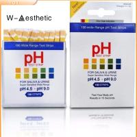 W-AESTHETIC 100ct ความไวสูง แถบทดสอบ PH 4.5-9.0 ความแม่นยำสูง กระดาษทดสอบค่า pH เต็มช่วง กระดาษลิตมัส ความเป็นกรดของร่างกายและความเป็นด่าง