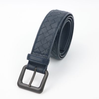 Leather Men Belt Luxury Weave Leather belt Luxury Brand Strap Male Pin Belt Vintage for Jeans Cintos Dropshipping