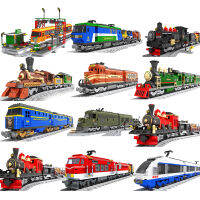 City train set steam bullet vehicle cargo railway station model building blocks brick tracks rail no motor kits carriage