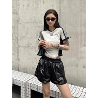 COD UH9D PA 23 spring and summer new letter triangle logo decorative heavy craft sequin flash shorts womens slimming all-match