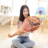 【CW】Simulation 3D Ham Plush Food Pillow Office Sofa Bedroom Waist Cushion Imitation Stuffed Toys For Spoof Funny Christmas Gift