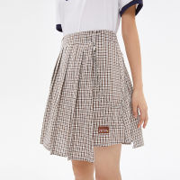 Toyouth Women Skirts  Summer Pleated Lining Plaid Checked Chill Preppy Style Mini Skirts