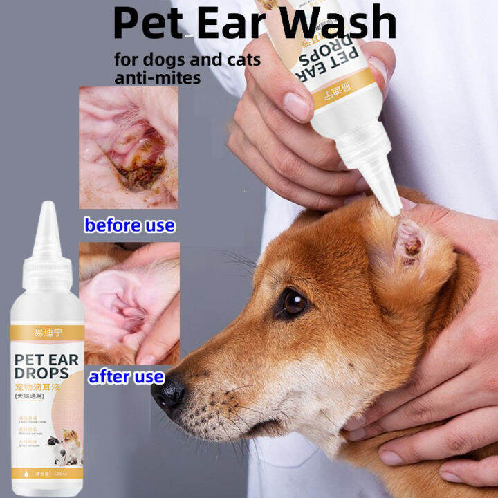 120ml Cat and Dog Mites Odor Removal Ear Drops Infection Solution