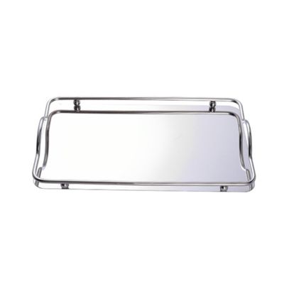 Nordic Style Rectangular Stainless Steel Mirror Tray with Handles Coffee Bar Food Serving Trays Teapot Cup Dessert Plate