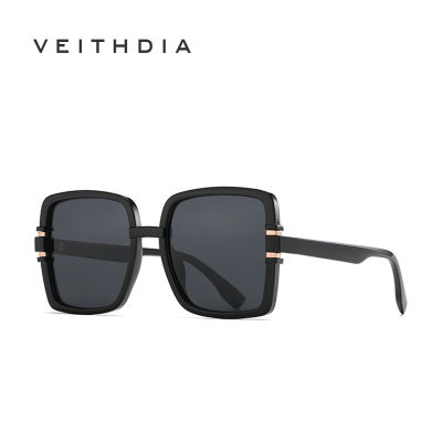 VEITHDIA แว่นตากันแดดโพลาไรซ์สำหรับผู้หญิง,แว่นกันแดดแฟชั่นแว่นตากันแดดทรงเหลี่ยมใหญ่ป้องกันแสงแดด TR7553