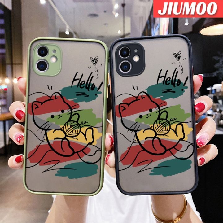 เคส-jiumoo-สำหรับ-huawei-mate-40-pro-mate-40-pro-เคสการ์ตูนแบบเรียบง่ายลายแมวบางฝ้ากรอบแข็งกันแรงกระแทกนิ่มขอบซิลิโคนแฟชั่นเคสมือถือคลุมทั้งหมดป้องกันเลนส์กล้อง