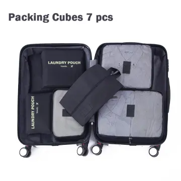 7PCS Packing Cubes Travel Packing Bags Luggage Organizers Mesh