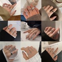 17KM 3568pcsset Gold Silver Metal Ring Set Butterfly Heart Hollow Rings Accessories Jewelry