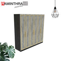 Raminthra Furniture ตู้ผ้า 2.40 ซม. บานทึบ 240*60*230 ซม. cloth cabinet (AG/LM/GL)