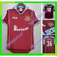 2022 2023 Newest เสื้อกีฬาแขนสั้น ลายทีมเยือน 1999/2001 West Ham United 99/01 ไซซ์ S-XXL สไตล์เรโทร