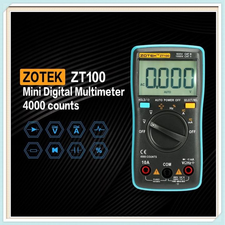 in-stock-zotek-zt100-มัลติมิเตอร์-mini-digital-multimeter-4000-counts-ac-dc-แอมมิเตอร์โวลต์มิเตอร์