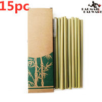 15Pc/Set 20cm Bamboo Straw Reusable Drinking Straws For Party Birthday Wedding Bar Tool