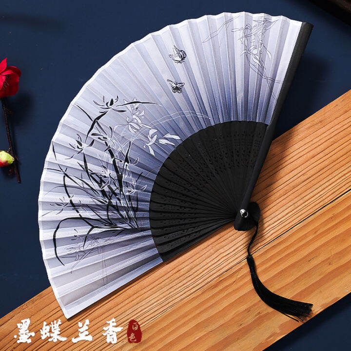 chinese-style-summer-portable-tassel-fan-foldable-fan-ancient-style-hanfu-mens-hanfu-childrens-dance-small-bamboo-fan-rws3