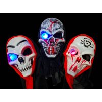 ⊕✙¤ หน้ากากหัวกะโหลก มีไฟ หน้ากากผี ผี หัวกะโหลก หน้ากากฮาโลวีน ฮาโลวีน Halloween Ghost / Skull Mask with Light Prop Costume