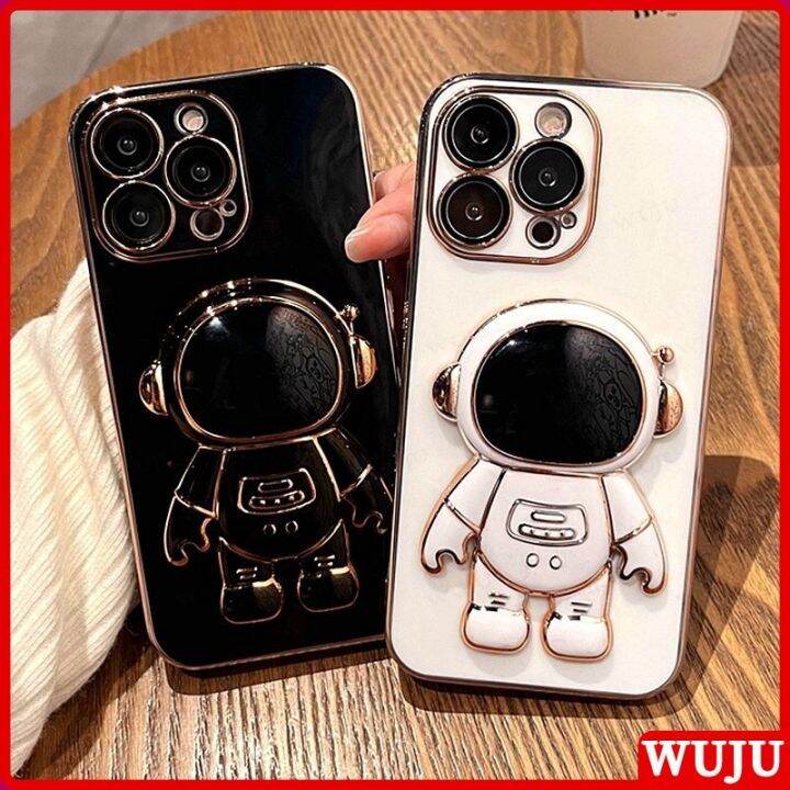 wuju-เคสโทรศัพท์มือถือ-ซิลิโคน-กันกระแทก-ลายนักบินอวกาศ-พร้อมขาตั้ง-หรูหรา-สําหรับ-iphone-11-12-13-14-pro-max-xs-x-xr-7-8-plus-se