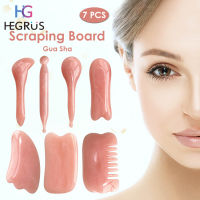 HEGRUS 7PCS Gua Sha Scraping Board Body Care Massage Tool Beeswax Meridian Health Massage Acupuncture Point Facial Beauty Scraping Board Spa Acupunctu