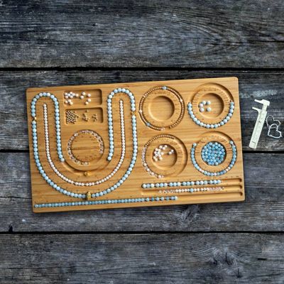 1 PCS Beaded Board Bracelet Anklet Wooden Pearl Board for Making Jewelry Bracelet Beaded Pad Tray