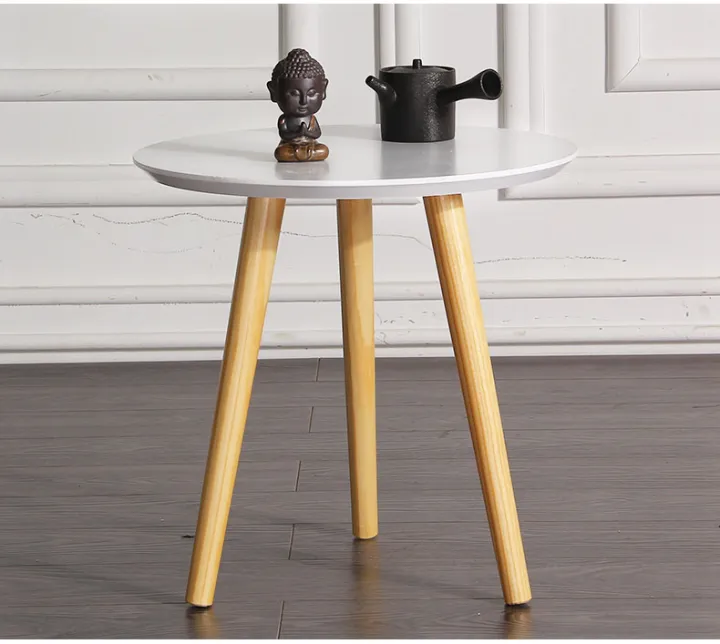 Solid wood small round table，sofa side table，modern minimalist coffee