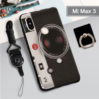 เคสนิ่มสำหรับ Xiaomi Mi Max 3เคสโทรศัพท์กล่องคลุมทั้งหมดทาสีป้องกันการตกกันรอยขีดข่วนฝามีที่ถือวงแหวนโทรศัพท์และเชือก