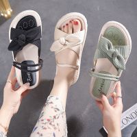 COD Two-wear sandals female summer wear 2021 new ins tide with skirt thick-soled fairy style student flat-bottom slippers