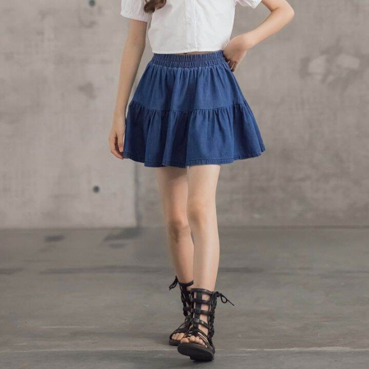 cod-2021-summer-new-girls-suit-korean-version-of-childrens-medium-and-big-short-sleeve-denim