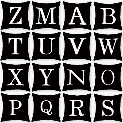ปลอกหมอนอิงตกแต่งด้วยหมอนอิงโซฟา5ปลอกหมอนโพลีเอสเตอร์45X4ปลอกหมอนตัวหนังสือสีขาวปลอกหมอนสำหรับตกแต่งบ้าน